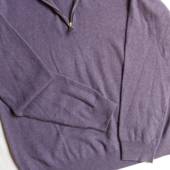 NEW Saks Fifth Avenue COLLECTION 1/4-Zip Mockneck Cashmere Pull-Over Sweater XXL - Picture 5 of 16